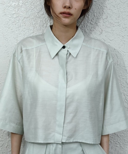 anuke（アンヌーク）の「anuke Halfsleeve Box Shirts 62510429（シャツ/ブラウス・レディース・ライトグリーン/ブラウン/オフホワイト・FREE）」の13枚目の写真
