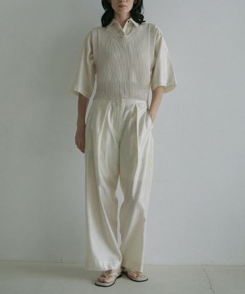 anuke（アンヌーク）の「anuke Halfsleeve Box Shirts 62510429（シャツ/ブラウス・レディース・ライトグリーン/ブラウン/オフホワイト・FREE）」の7枚目の写真
