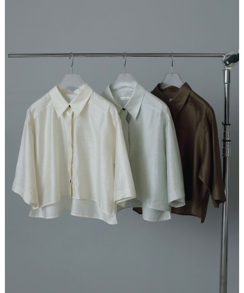 anuke（アンヌーク）の「anuke Halfsleeve Box Shirts 62510429（シャツ/ブラウス・レディース・ライトグリーン/ブラウン/オフホワイト・FREE）」の10枚目の写真