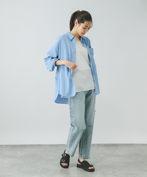 GLOBAL WORK（グローバルワーク）の「シアーボーダータンクセット/310414（Tシャツ/カットソー・レディース・ベージュ×ブラック/ホワイト×ブラック/チャコールグレー×ブラック/ブラック・MEDIUM/LARGE）」の17枚目の写真