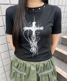 Figments | ドームネッククロスプリントトップス(Tシャツ/カットソー)