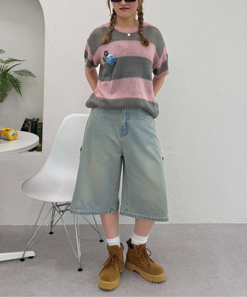 sedacle(セダクル)の「ボーダーシアーニット(ニット/セーター・レディース・ピンク/ブラック/ネイビー・LARGE/MEDIUM/SMALL)」の17枚目の写真