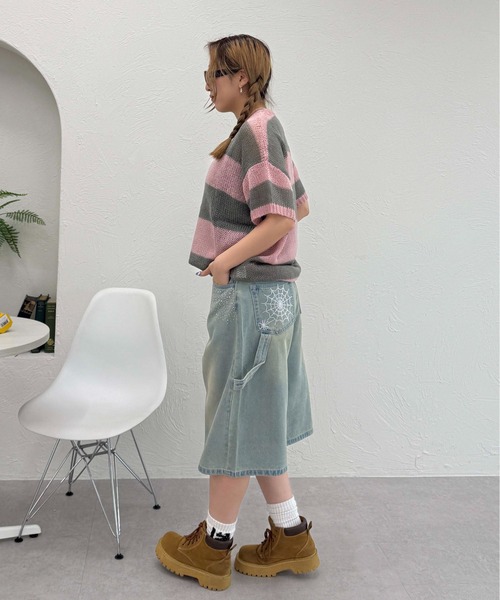 sedacle(セダクル)の「ボーダーシアーニット(ニット/セーター・レディース・ピンク/ブラック/ネイビー・LARGE/MEDIUM/SMALL)」の14枚目の写真