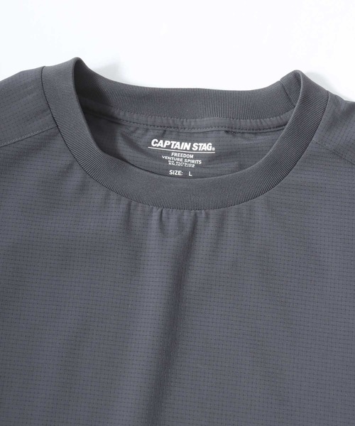 CAPTAIN STAG（キャプテンスタッグ）の「CAPTAIN STAG/キャプテンスタッグ LOFT AIR ストレッチ 裾ドローコード 半袖Tシャツ レディース メンズ（Tシャツ/カットソー・メンズ・グレー/チャコール/ネイビー・M/L/LL）」の10枚目の写真