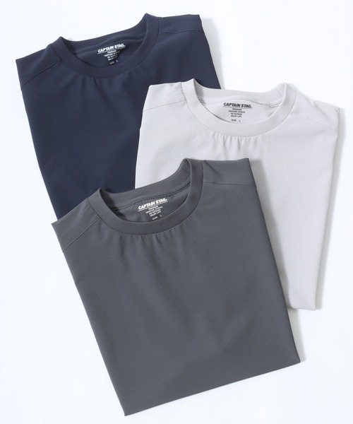 CAPTAIN STAG（キャプテンスタッグ）の「CAPTAIN STAG/キャプテンスタッグ LOFT AIR ストレッチ 裾ドローコード 半袖Tシャツ レディース メンズ（Tシャツ/カットソー・メンズ・グレー/チャコール/ネイビー・M/L/LL）」の16枚目の写真