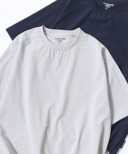 CAPTAIN STAG（キャプテンスタッグ）の「CAPTAIN STAG/キャプテンスタッグ LOFT AIR ストレッチ 裾ドローコード 半袖Tシャツ レディース メンズ（Tシャツ/カットソー・メンズ・グレー/チャコール/ネイビー・M/L/LL）」の20枚目の写真