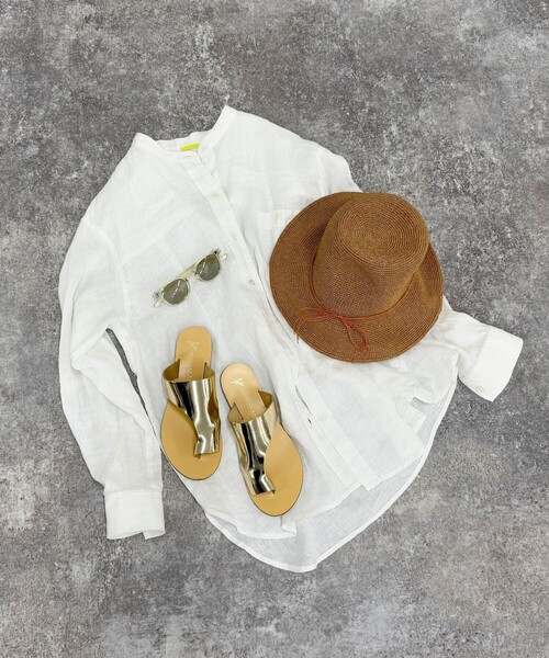 fredy emue(フレディエミュ)の「MIXペーパーリボンハット(ハット・レディース・オレンジ/ベージュ・FREE)」の3枚目の写真