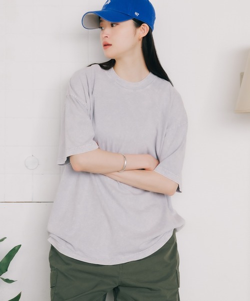 LOS ANGELES APPAREL（ロサンゼルスアパレル）の「LOS ANGELES APPAREL/ロサンゼルスアパレル 6.5OZ MINERAL WASH CREW NECK T-SHIRT 半袖Tシャツ ウォッシュ加工 オーバーサイズ（Tシャツ/カットソー・メンズ・ライム/アッシュグレー/ダークブラウン・S/M/L/XL）」の7枚目の写真