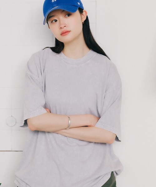 LOS ANGELES APPAREL（ロサンゼルスアパレル）の「LOS ANGELES APPAREL/ロサンゼルスアパレル 6.5OZ MINERAL WASH CREW NECK T-SHIRT 半袖Tシャツ ウォッシュ加工 オーバーサイズ（Tシャツ/カットソー・メンズ・ライム/アッシュグレー/ダークブラウン・S/M/L/XL）」の8枚目の写真