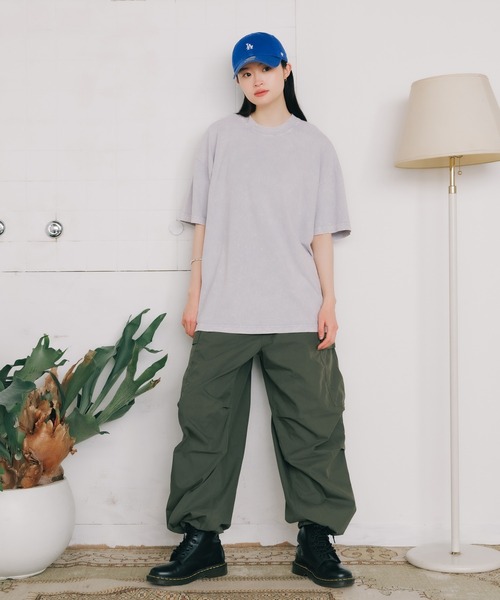 LOS ANGELES APPAREL（ロサンゼルスアパレル）の「LOS ANGELES APPAREL/ロサンゼルスアパレル 6.5OZ MINERAL WASH CREW NECK T-SHIRT 半袖Tシャツ ウォッシュ加工 オーバーサイズ（Tシャツ/カットソー・メンズ・ライム/アッシュグレー/ダークブラウン・S/M/L/XL）」の9枚目の写真