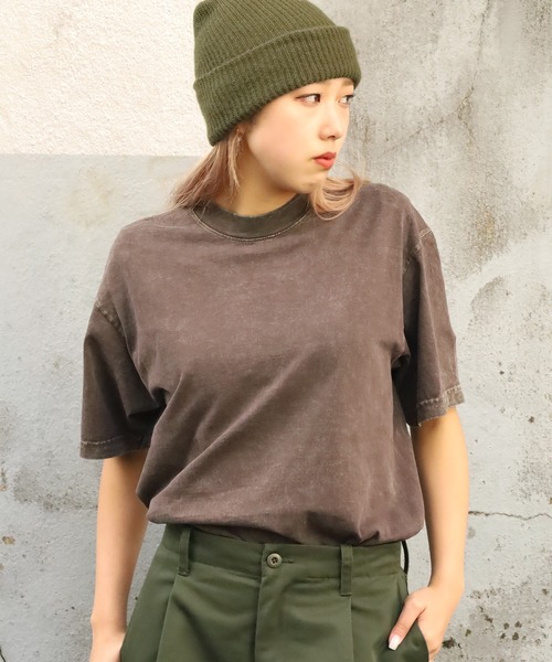 LOS ANGELES APPAREL（ロサンゼルスアパレル）の「LOS ANGELES APPAREL/ロサンゼルスアパレル 6.5OZ MINERAL WASH CREW NECK T-SHIRT 半袖Tシャツ ウォッシュ加工 オーバーサイズ（Tシャツ/カットソー・メンズ・ライム/アッシュグレー/ダークブラウン・S/M/L/XL）」の15枚目の写真