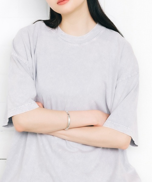 LOS ANGELES APPAREL（ロサンゼルスアパレル）の「LOS ANGELES APPAREL/ロサンゼルスアパレル 6.5OZ MINERAL WASH CREW NECK T-SHIRT 半袖Tシャツ ウォッシュ加工 オーバーサイズ（Tシャツ/カットソー・メンズ・ライム/アッシュグレー/ダークブラウン・S/M/L/XL）」の6枚目の写真