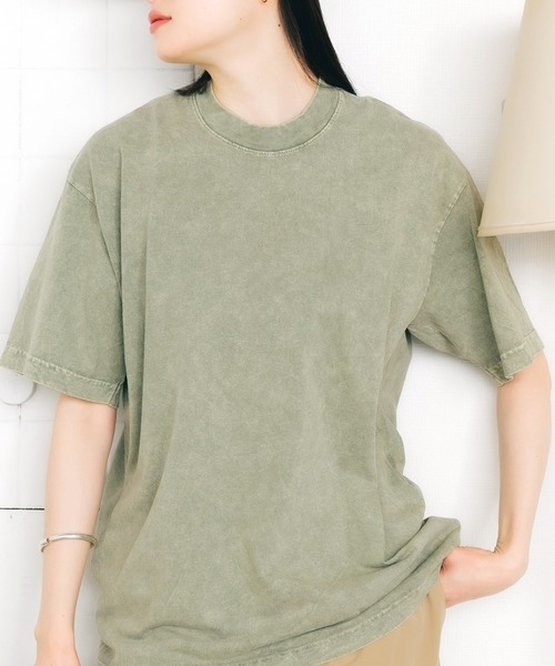 LOS ANGELES APPAREL（ロサンゼルスアパレル）の「LOS ANGELES APPAREL/ロサンゼルスアパレル 6.5OZ MINERAL WASH CREW NECK T-SHIRT 半袖Tシャツ ウォッシュ加工 オーバーサイズ（Tシャツ/カットソー・メンズ・ライム/アッシュグレー/ダークブラウン・S/M/L/XL）」の16枚目の写真