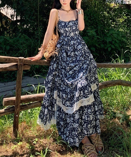 リュクス ノースリーブ フラワーワンピース ドレス リゾートにも 楽天市場】リゾートワンピ 花柄 花柄ワンピ バックオープン