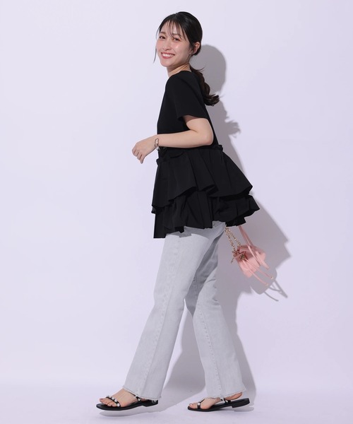 Apuweiser-riche（アプワイザーリッシェ）の「プリーツレイヤードカットソー（Tシャツ/カットソー・レディース・ホワイト/ブラック・1/2）」の17枚目の写真