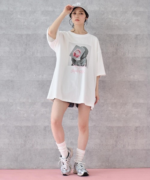 ANAP（アナップ）の「メッセージ ロゴ ビッグ Tシャツ（Tシャツ/カットソー・レディース・ブラック/ピンク/ホワイト・FREE）」の12枚目の写真