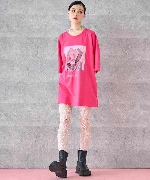 ANAP（アナップ）の「メッセージ ロゴ ビッグ Tシャツ（Tシャツ/カットソー・レディース・ブラック/ピンク/ホワイト・FREE）」の19枚目の写真