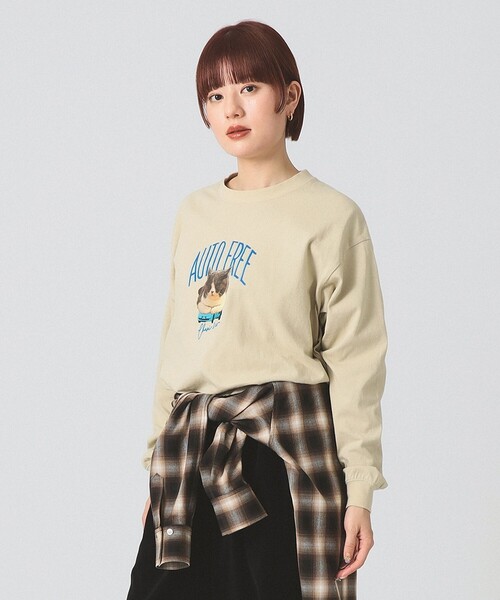 CHARI&CO（チャリアンドコー）の「【別注】CHARI&CO / AMUCHAN AUTO FREE CREW NECK T-SHIRTS（Tシャツ/カットソー・レディース・ホワイト/ベージュ・ONE SIZE）」の6枚目の写真