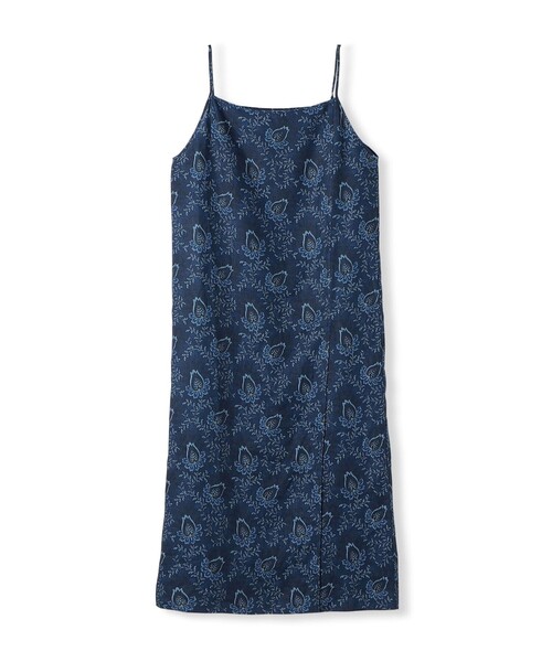 SOULEIADO(ソレイアード)の「リネンプリント ラップキャミソールドレス(ワンピース・レディース・ネイビー/ブルー系その他/ライトブルー・36)」の1枚目の写真