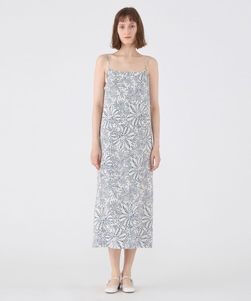 SOULEIADO(ソレイアード)の「リネンプリント ラップキャミソールドレス(ワンピース・レディース・ネイビー/ブルー系その他/ライトブルー・36)」の4枚目の写真