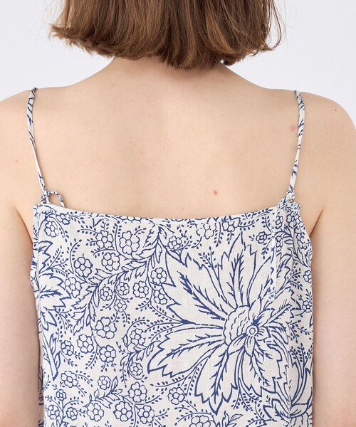 SOULEIADO(ソレイアード)の「リネンプリント ラップキャミソールドレス(ワンピース・レディース・ネイビー/ブルー系その他/ライトブルー・36)」の8枚目の写真