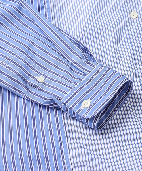 COMME des GARCONS HOMME(コム デ ギャルソン・オム)の「COTTON STRIPE PATCHWORK SHIRT(シャツ/ブラウス・メンズ・ブルー系その他・L/M/S/XS)」の3枚目の写真