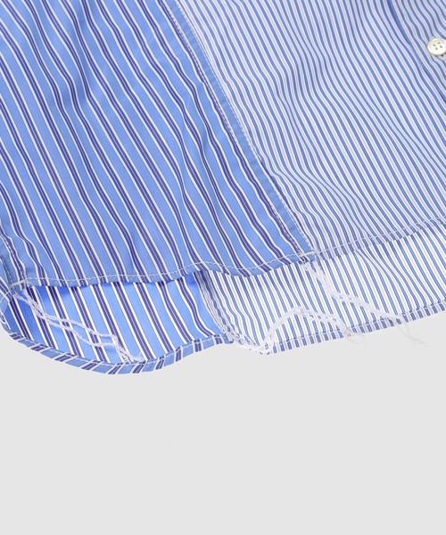 COMME des GARCONS HOMME(コム デ ギャルソン・オム)の「COTTON STRIPE PATCHWORK SHIRT(シャツ/ブラウス・メンズ・ブルー系その他・L/M/S/XS)」の4枚目の写真
