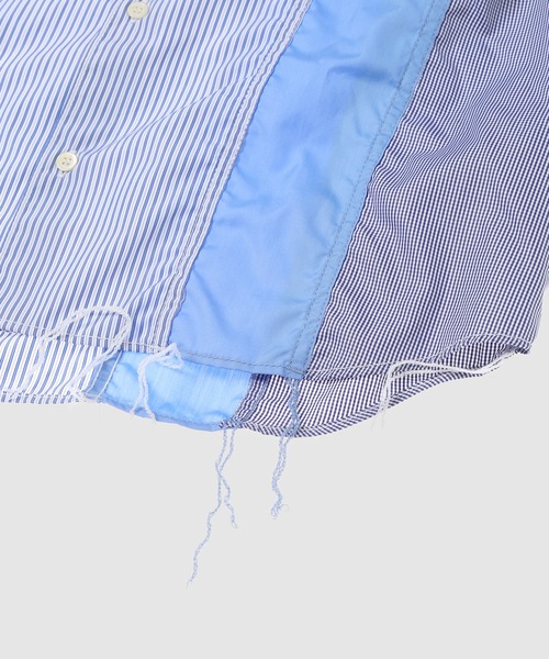 COMME des GARCONS HOMME(コム デ ギャルソン・オム)の「COTTON STRIPE PATCHWORK SHIRT(シャツ/ブラウス・メンズ・ブルー系その他・L/M/S/XS)」の5枚目の写真