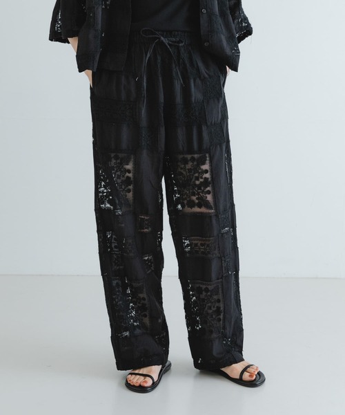 セール】crinkle crinkle crinkle patchwork embroidery pants