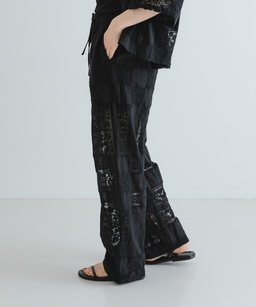 セール】crinkle crinkle crinkle patchwork embroidery pants