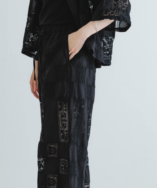 パンツ crinkle crinkle crinkle border pants セール】crinkle crinkle crinkle patchwork embroidery pants