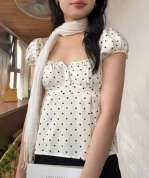Rosy Monster パフスリーブ カットソー 白 トップス Tシャツ Rosy Monster パフスリーブ カットソー 白 トップス Tシャツ 春
