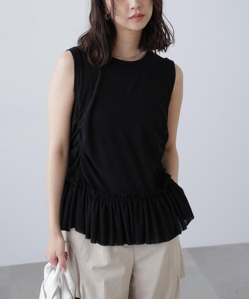 FREE'S MART(フリーズマート)の「◆シアーフリルタンクトップ(Tシャツ/カットソー・レディース・イエロー/ホワイト/ブラック・FREE)」の22枚目の写真