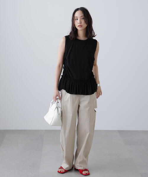 FREE'S MART(フリーズマート)の「◆シアーフリルタンクトップ(Tシャツ/カットソー・レディース・イエロー/ホワイト/ブラック・FREE)」の6枚目の写真