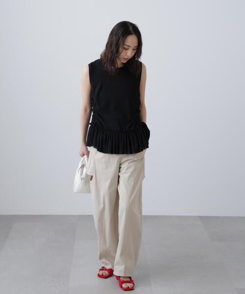 FREE'S MART(フリーズマート)の「◆シアーフリルタンクトップ(Tシャツ/カットソー・レディース・イエロー/ホワイト/ブラック・FREE)」の8枚目の写真