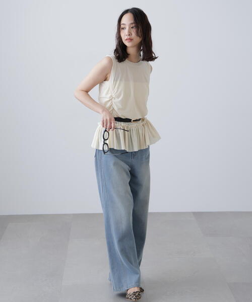 FREE'S MART(フリーズマート)の「◆シアーフリルタンクトップ(Tシャツ/カットソー・レディース・イエロー/ホワイト/ブラック・FREE)」の16枚目の写真