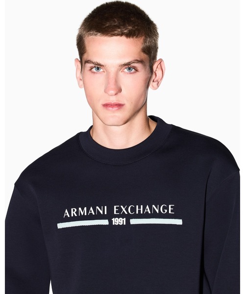 ARMANI EXCHANGE(アルマーニエクスチェンジ)の「【A|X アルマーニ エクスチェンジ】AXロゴ スウェットプルオーバー(スウェット・メンズ・オフホワイト/ダークネイビー・LARGE/MEDIUM/SMALL/X-LARGE/X-SMALL/XX-LARGE)」の10枚目の写真