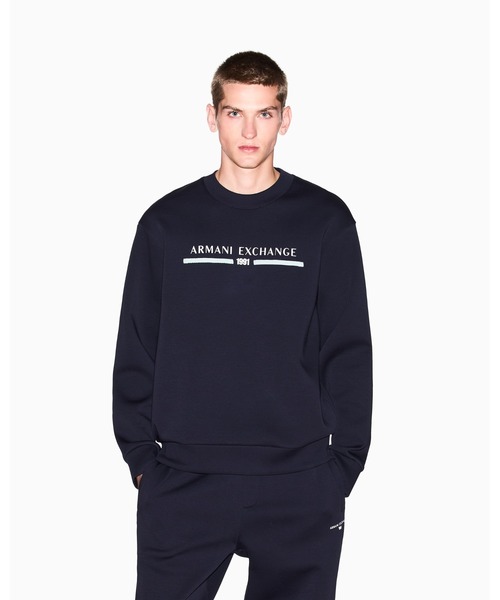ARMANI EXCHANGE(アルマーニエクスチェンジ)の「【A|X アルマーニ エクスチェンジ】AXロゴ スウェットプルオーバー(スウェット・メンズ・オフホワイト/ダークネイビー・LARGE/MEDIUM/SMALL/X-LARGE/X-SMALL/XX-LARGE)」の8枚目の写真