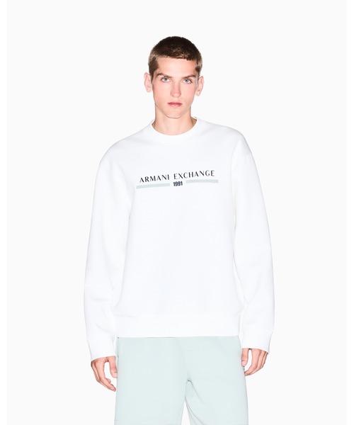 ARMANI EXCHANGE(アルマーニエクスチェンジ)の「【A|X アルマーニ エクスチェンジ】AXロゴ スウェットプルオーバー(スウェット・メンズ・オフホワイト/ダークネイビー・LARGE/MEDIUM/SMALL/X-LARGE/X-SMALL/XX-LARGE)」の3枚目の写真