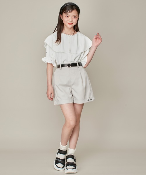 JENNI love（ジェニィラブ）の「ケープえりブラウス（シャツ/ブラウス・キッズ・サックスブルー/オフホワイト/ブラック・130cm/140cm/150cm/160cm）」の5枚目の写真
