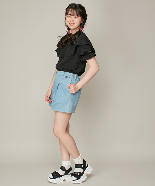 JENNI love（ジェニィラブ）の「ケープえりブラウス（シャツ/ブラウス・キッズ・サックスブルー/オフホワイト/ブラック・130cm/140cm/150cm/160cm）」の8枚目の写真