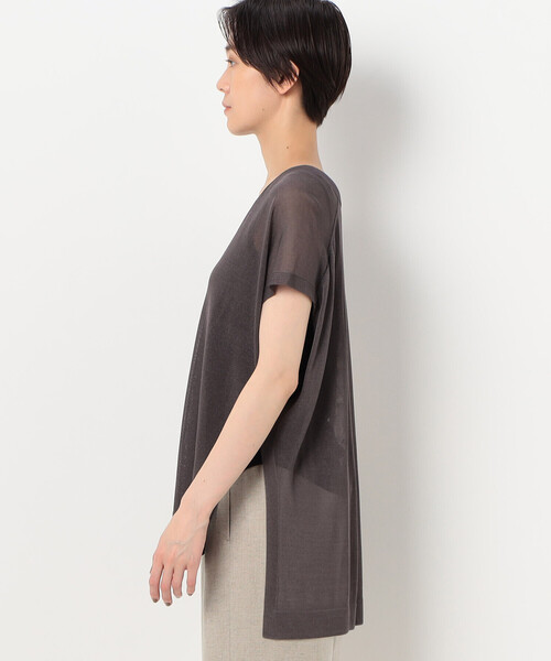 Gabardine K.T（ギャバジンケーティー）の「【前後２ＷＡＹ】ドライタッチレーヨン シアーニットベスト（ニット/セーター・レディース・ネイビー・9号）」の10枚目の写真