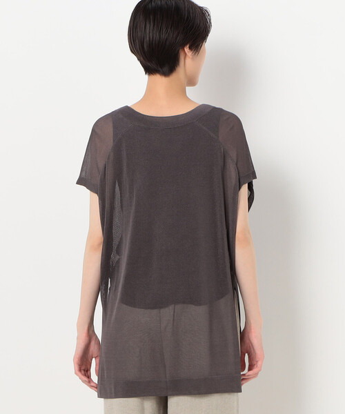 Gabardine K.T（ギャバジンケーティー）の「【前後２ＷＡＹ】ドライタッチレーヨン シアーニットベスト（ニット/セーター・レディース・ネイビー・9号）」の11枚目の写真