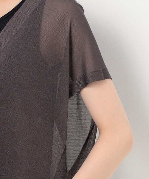 Gabardine K.T（ギャバジンケーティー）の「【前後２ＷＡＹ】ドライタッチレーヨン シアーニットベスト（ニット/セーター・レディース・ネイビー・9号）」の13枚目の写真