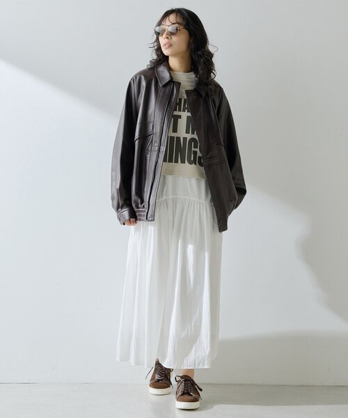 ウィムガゼット 山羊革 レザーブルゾン ドロップショルダー