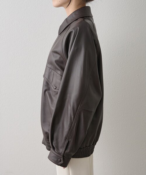 ウィム　レザーブルゾン WYM LIDNM（ウィム バイ リドム）の「FAKE LEATHER WIDE BLOUSON