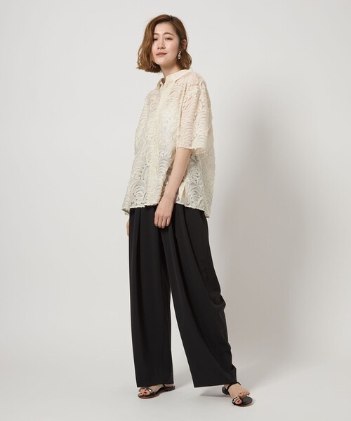 conte＞タック イージー テーパードワイドパンツ（その他パンツ