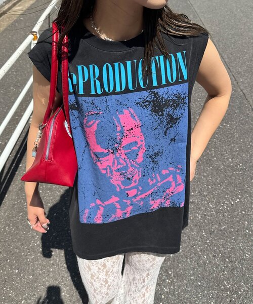 RePRODUCTION LABEL（リプロダクションレーベル）の「【RePRODUCTION LABEL / リプロダクションレーベル】アソートヴィンテージフェードノースリーブTEE（タンクトップ・レディース・チャコールグレー/ブラック/ネイビー/イエロー・FREE）」の7枚目の写真