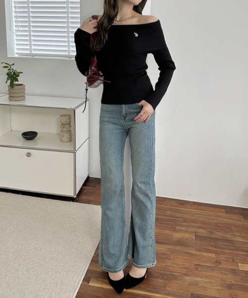 セール】【Ada.別注 U.S. POLO ASSN】オフショル ニット（ニット