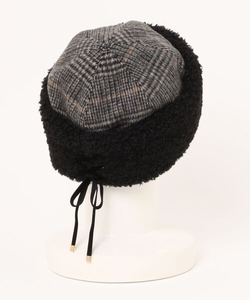 Chapeau d' O(シャポードオー)の「Chapeau d' O CheckxBoa Toque Watch / シャポードオー(ハット・レディース・ブラック/ブラウン/ベージュ・M/57.5cm)」の11枚目の写真